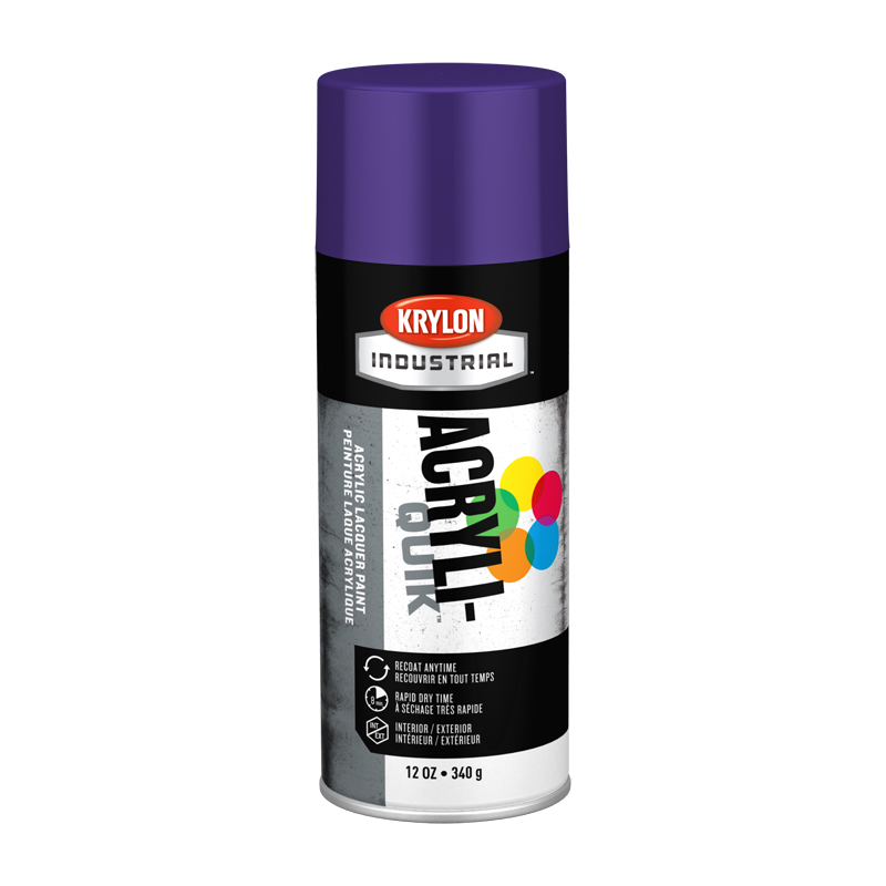 Krylon Industrial K01913 Purple Acryli-Quik Acrylic Lacquer Spray Paint - Case of 6