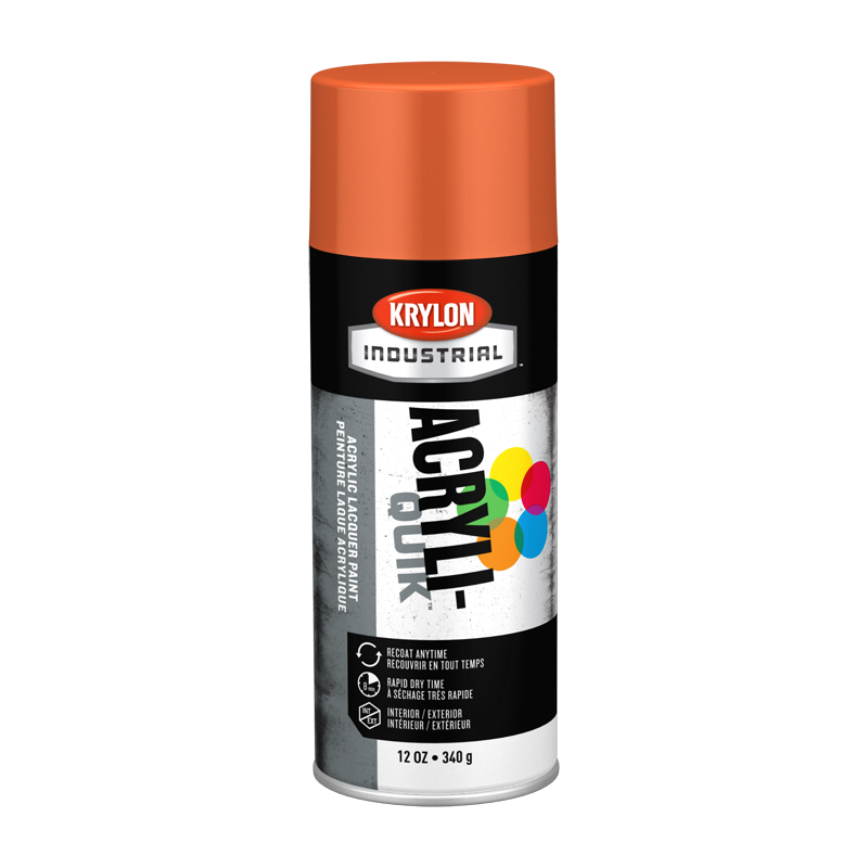 Krylon Industrial K02411 Pumpkin Orange Acryli-Quik Acrylic Lacquer Spray Paint - Case of 6