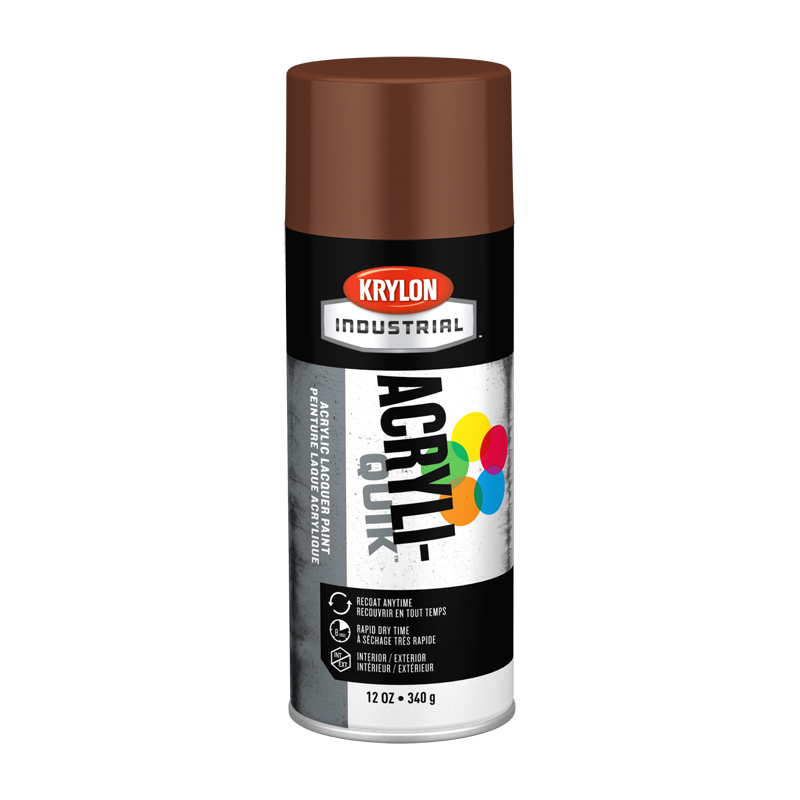 Krylon Industrial K02501 Leather Brown Acryli-Quik Acrylic Lacquer Spray Paint - Case of 6