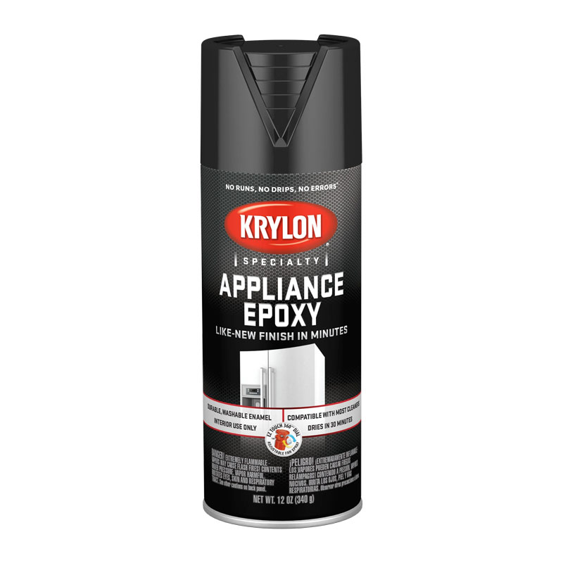 Krylon K03206 Black Appliance Epoxy Aerosol Paint - Case of 6