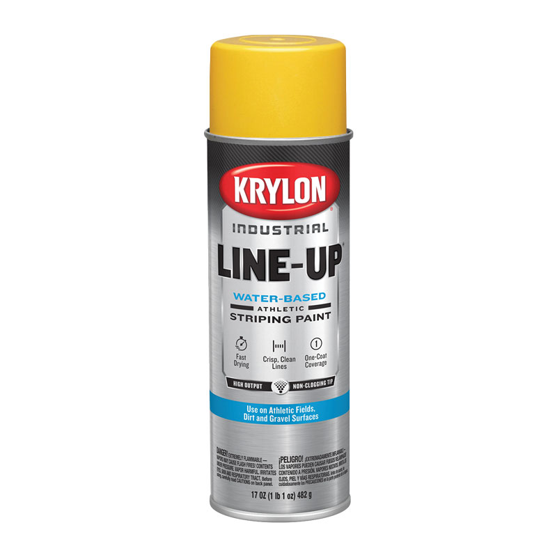 K008306 Krylon Industrial Athletic Yellow Line-Up Water-Based Athletic Field Striping Paint  - Case of 6