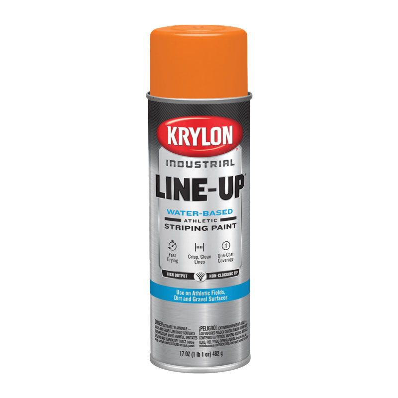 K008307 Krylon Industrial Athletic Orange Line-Up Water-Based Athletic Field Striping Paint  - Case of 6