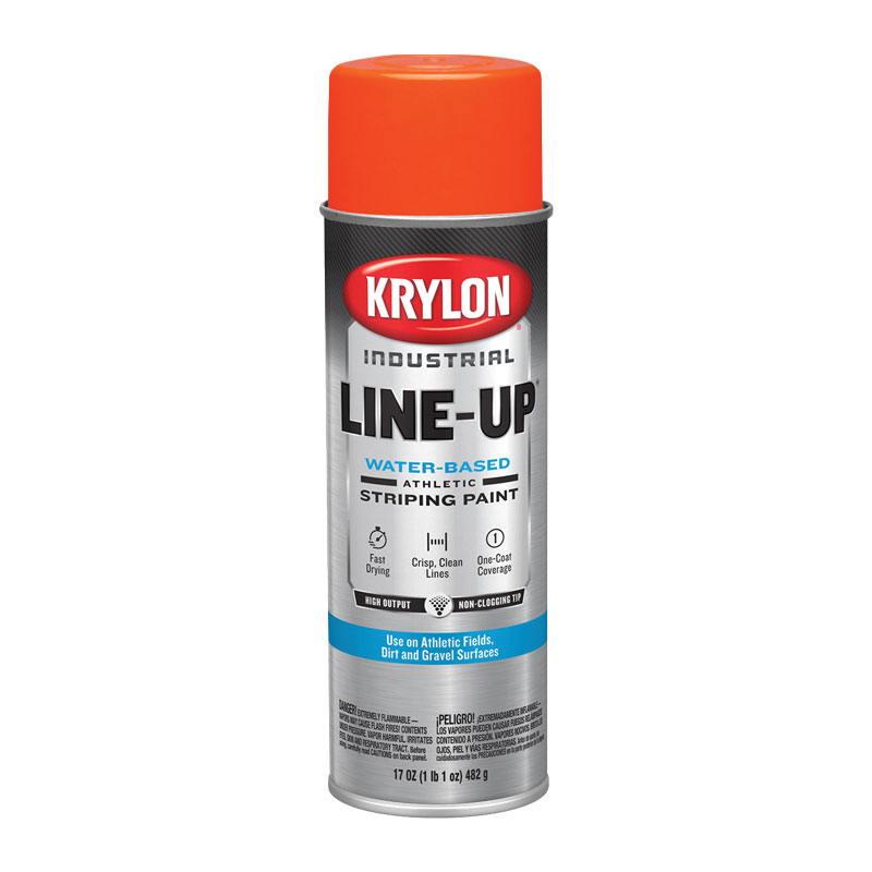 K008314 Krylon Industrial Athletic Fluorescent Orange Line-Up Water-Based Athletic Field Striping Paint  - Case of 6