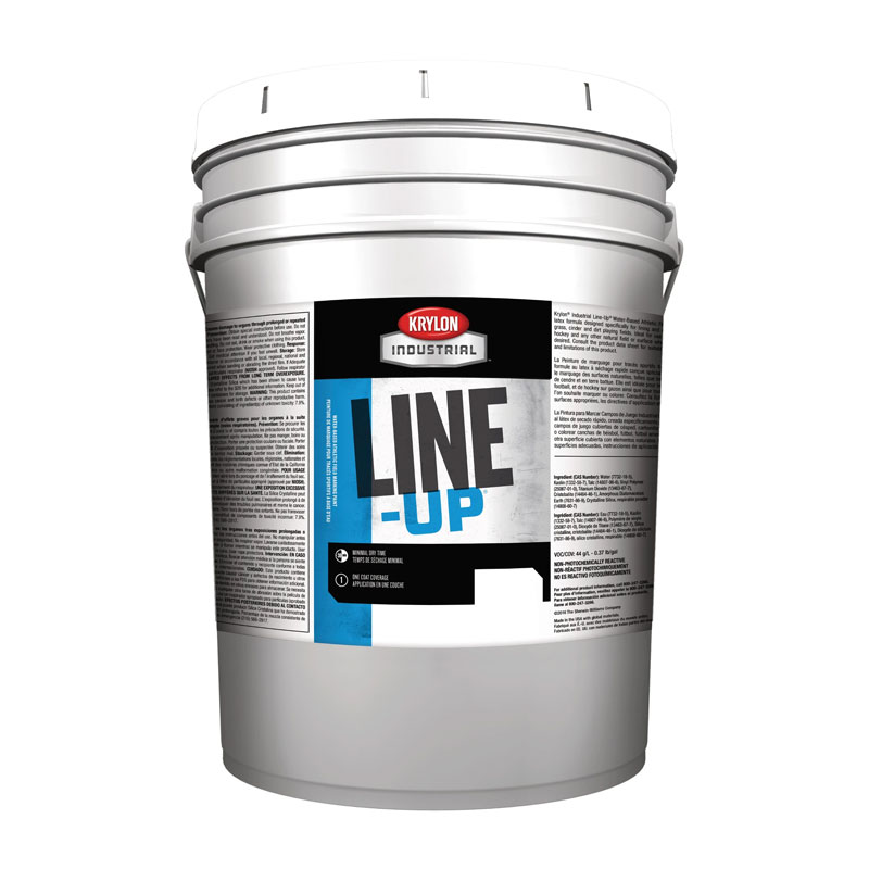 Krylon Industrial K52130404-20 White Line-Up Water-Based Athletic Field Striping Paint 5 Gallon Pail