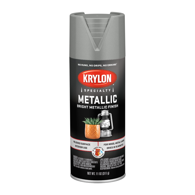 Krylon K01404 Chrome Aluminum Specialty Metallic Spray Paint - Case of 6