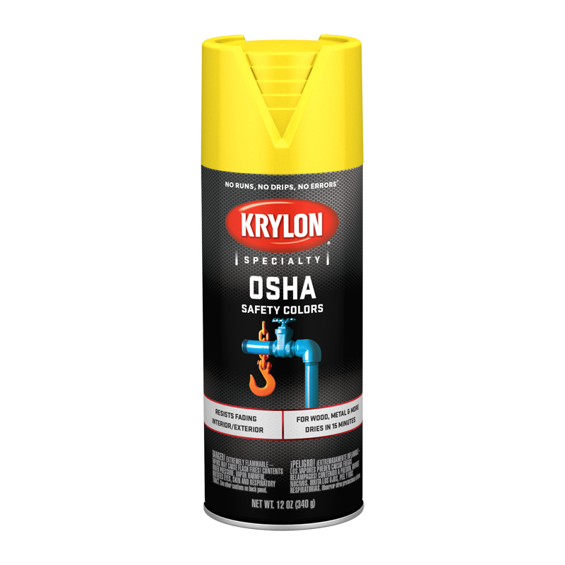 Krylon K01813 Safety Yellow OSHA Spray Paint - Case of 6