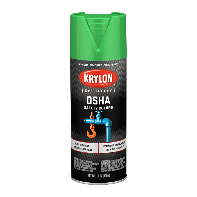Krylon K02012 Safety Green OSHA Spray Paint - Case of 6
