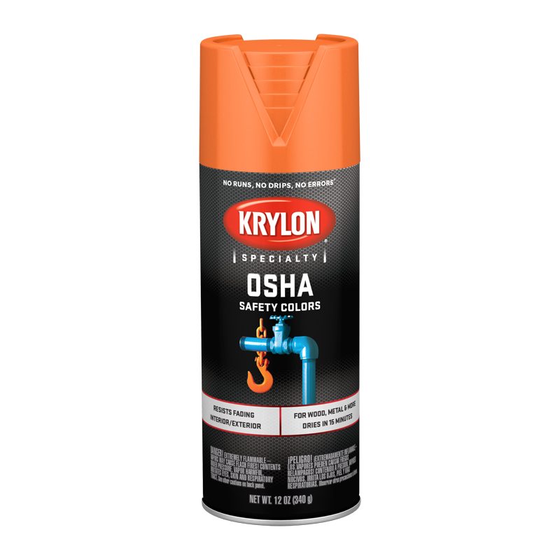 Krylon K02410 Safety Orange OSHA Spray Paint - Case of 6