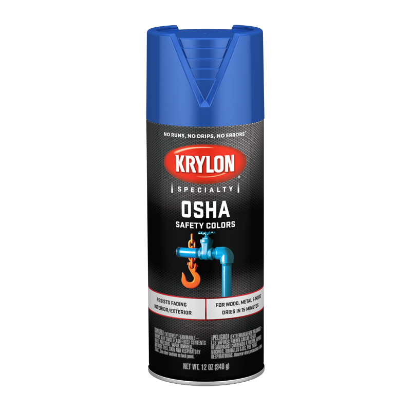 Krylon K02416 Safety Blue OSHA Spray Paint - Case of 6