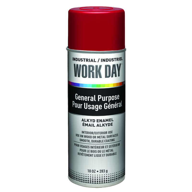 Krylon A04404007 Gloss Red Industrial Work Day Spay Paint 10 oz. Aersol Can - Case of 12
