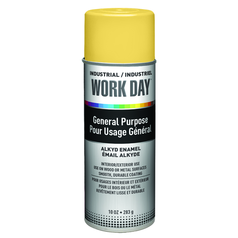 Krylon A04406007 Yellow Industrial Work Day Spay Paint 10 oz. Aersol Can - Case of 12