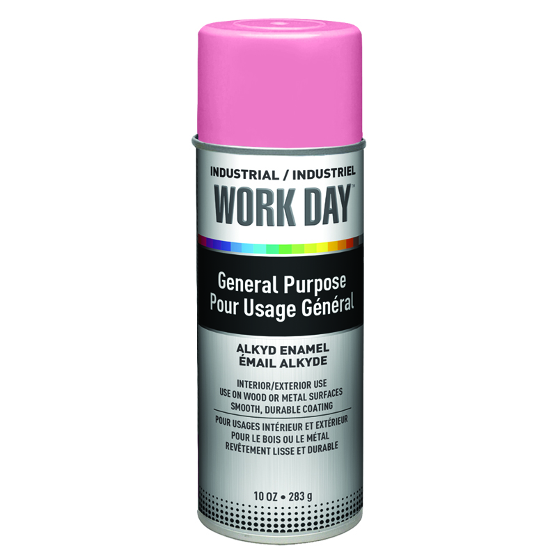 Krylon A04407007 Gloss Pink Industrial Work Day Spay Paint 10 oz. Aersol Can - Case of 12