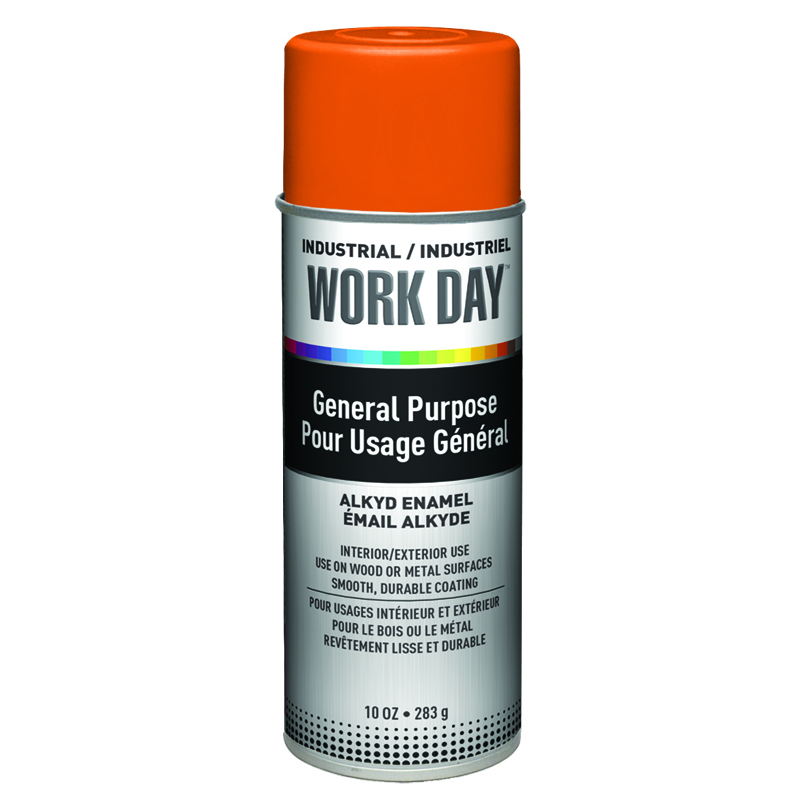 Krylon A04413007 Orange Industrial Work Day Spay Paint 10 oz. Aersol Can - Case of 12