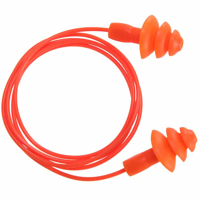 Portwest EP04ORR Reusable Corded TPR Ear Plugs (50 pairs)