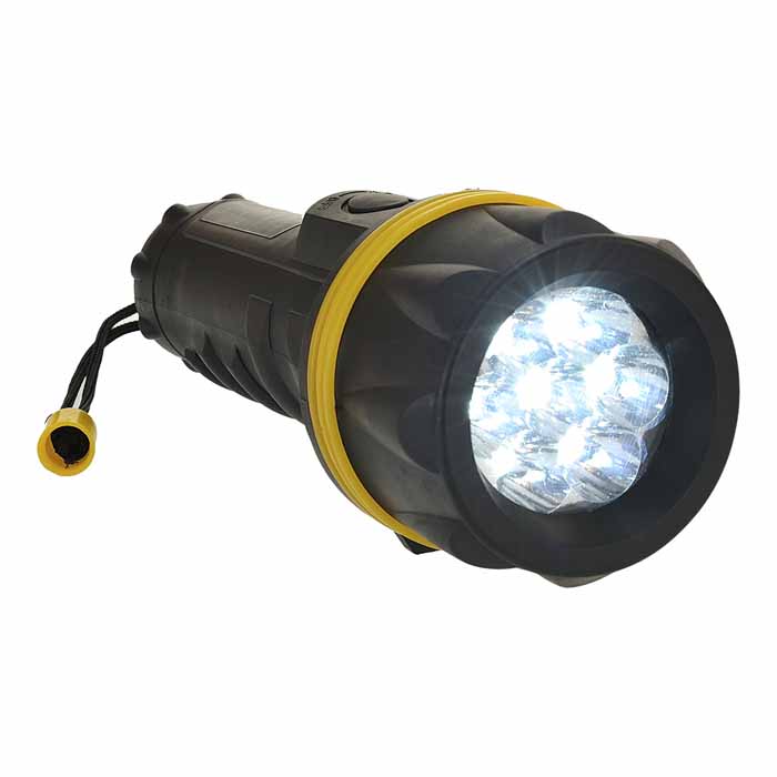 Portwest PA60YBR 7 LED Rubber Flashlight
