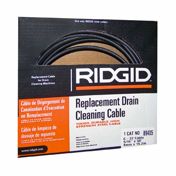 Ridgid 62235 5/16-Inch x 25-Feet C-2 Cable with Drop Head Auger