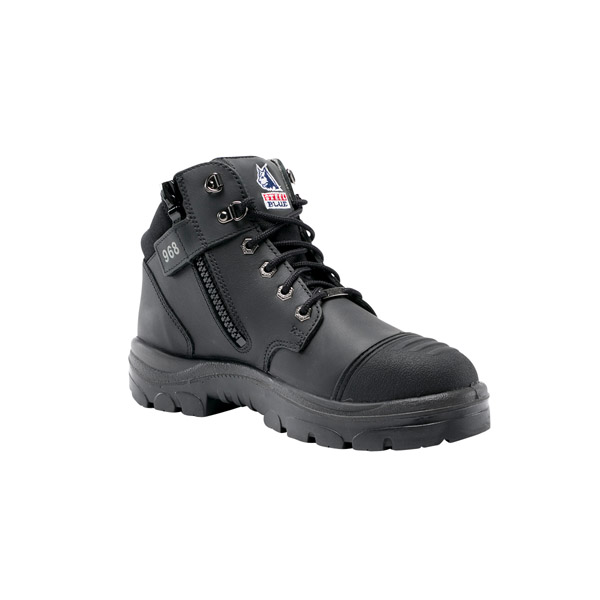 Steel Blue Mens Parkes Zip Scuff Black 5-Inch Zip and Lace-Up Hiker Style Work Boot
