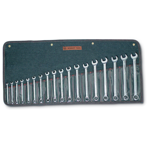 24mm 18-Piece Wright Tool 958 Full Polish Metric Combination Wrenches 7mm 
